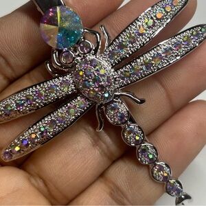 Silver and Purple Dragonfly hair clip